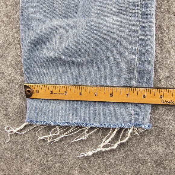 Gap Jeans Womens Sz 2 / 26 Ankle Flare Light Indigo Destroyed Raw Hem High Rise - Picture 13 of 16